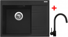 Sinks RIM 650 L Metalblack + Vitalia černá matná 